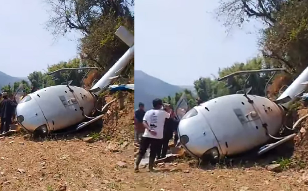 खोटाङमा हेलिकप्टर दुर्घटना, १ जना घाइते